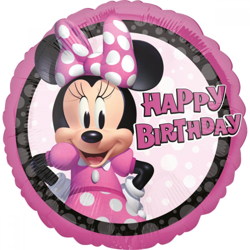 MINNIE MOUSE HAPPY BIRTHDAY ΜΕΤΑΛΛΙΚΟ ΜΠΑΛΟΝΙ  43 CM.