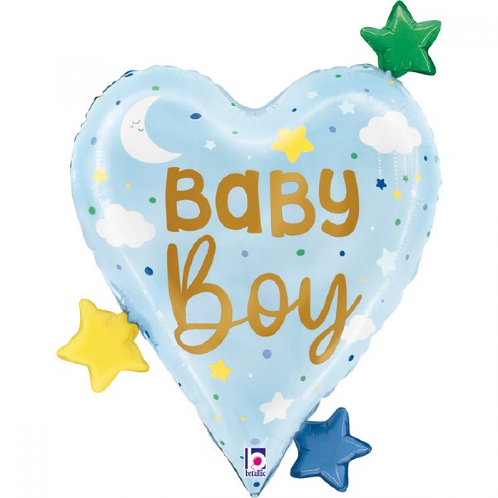 ''BABY BOY'' ΜΕΤΑΛΛΙΚΟ ΜΠΑΛΟΝΙ ΣΕ ΣΧΗΜΑ ΚΑΡΔΙΑ 64 CM.